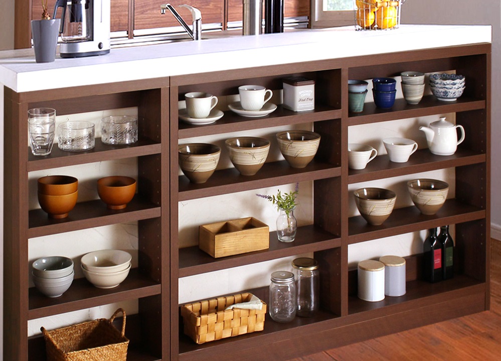 セミオーダー家具！【1cm単位】幅・高さ・奥行が選べる背板無しのオープンラック