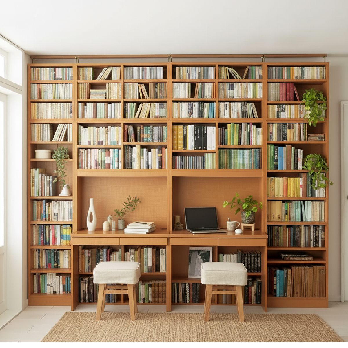 【究極の壁面収納】デスクと本棚が一つに！連結・上置きで進化する理想のワークスペース