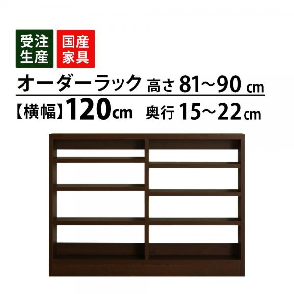 オーダーオープンラック収納 幅120cm(高さ81～90cm 奥行15cm～22cm) ec-w120h81d15