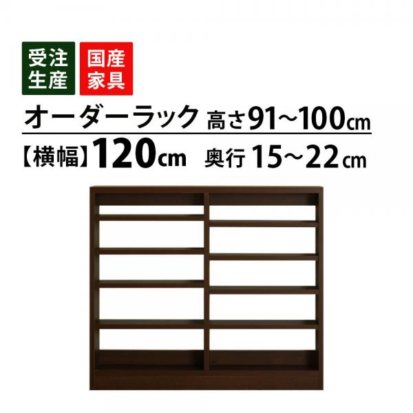 オーダーオープンラック収納 幅120cm(高さ91～100cm 奥行15cm～22cm) ec-w120h91d15